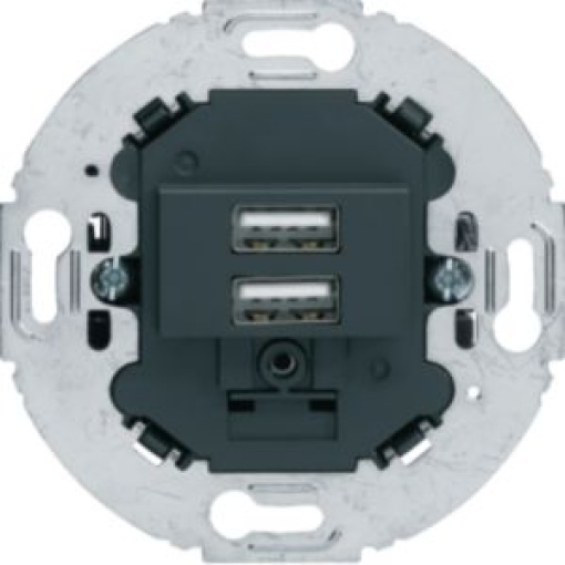 Tomada USB carreg 30A redonda antrac