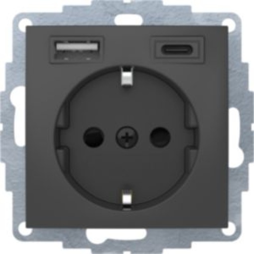 S1Bx  Schuko c USB AC antrac mate