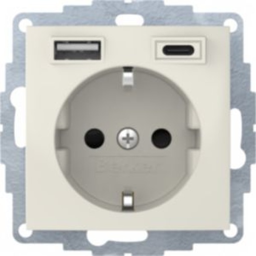S1Bx  Schuko c USB AC creme