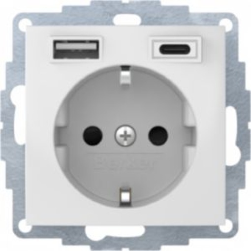 S1Bx  Schuko c USB AC branco