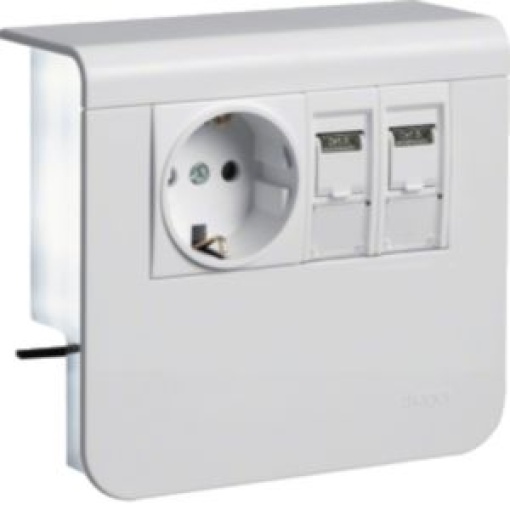 Schuko2xRJ45 Cat6 SL20055 branco