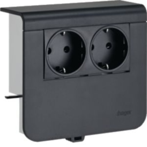 Sup 2xSchuko SL20055 preto grafite