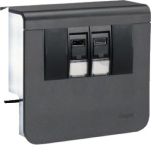 Sup 2xRJ45 Cat6 SL20055 prt grafite