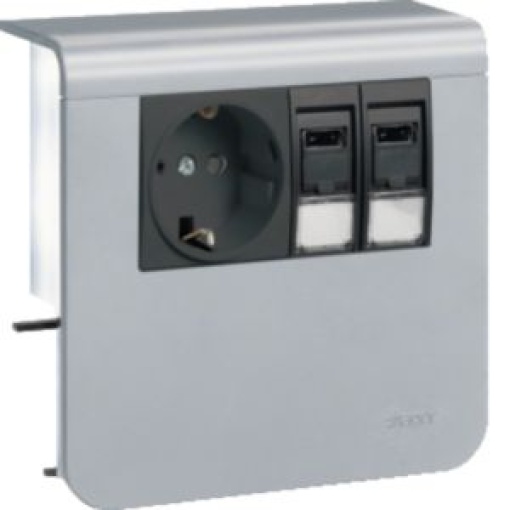 Schuko2xRJ45 Cat6 SL20055 alumínio