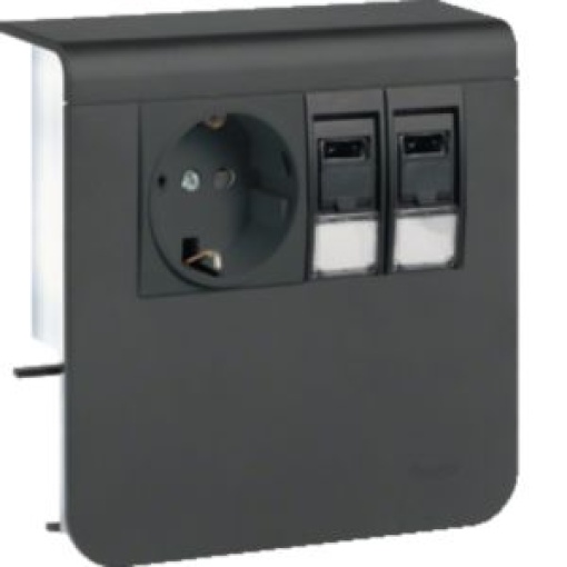 Schuko2xRJ45 Cat6 SL20080 pr grafite