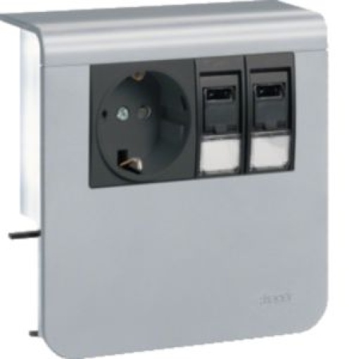 Schuko2xRJ45 Cat6 SL20080 alumínio