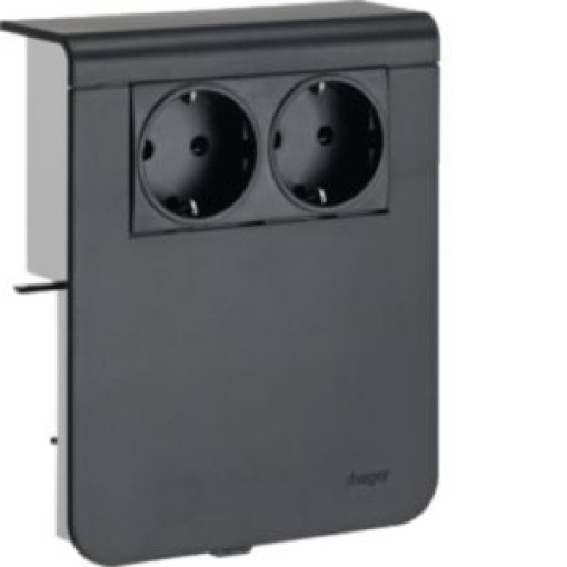 Sup 2xSchuko SL20115 preto grafite