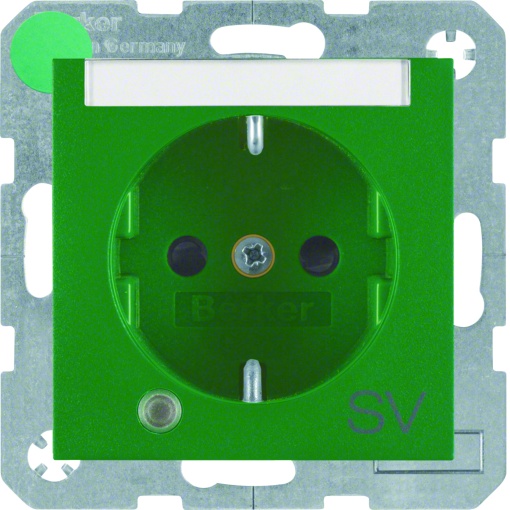 S.1B.x - Schuko "SV" p-etq cLED, verde