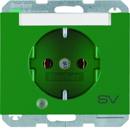 K.1K.5 - Schuko "SV" p-etq cLED, verde