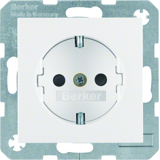 Tomada SCHUKO com proteção. S.1B.3B.7 branco polar, brilhante