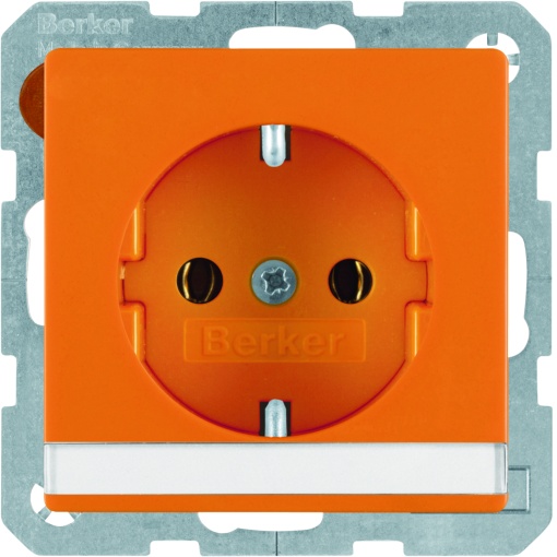 Q.x - tomada Schuko p-etiq., laranja
