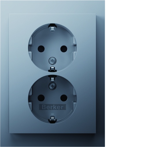 K.1K.5 - Schuko x2 monob.obtr, alum lac