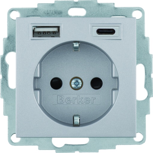 S.1B.x - Schuko c USB AC 20W, alu mt