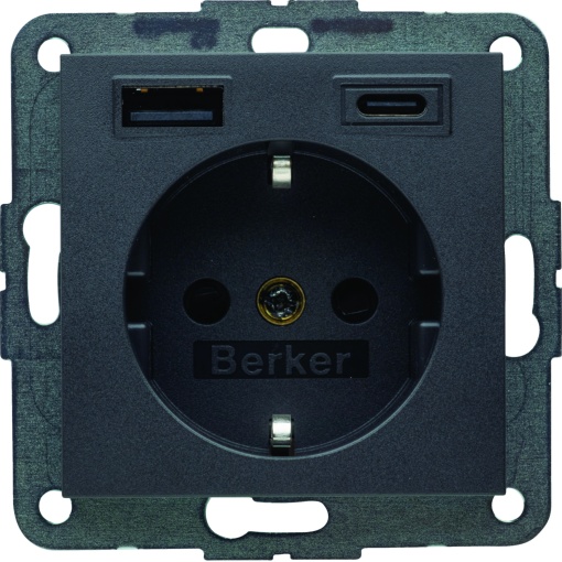 B.3 Schuko c USB AC 20W PD, antrac mate