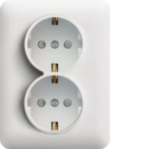 Tomada 2x Schuko cobtur  branco