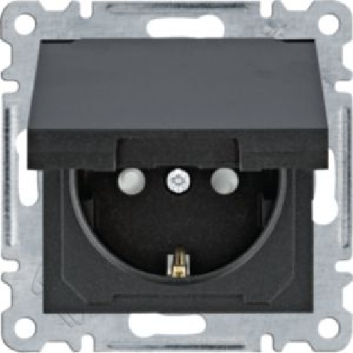 Tomada Schuko ctampa e obtur  preto