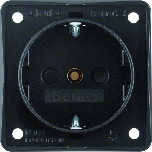 Integro - tomada Schuko obtur, preto mt