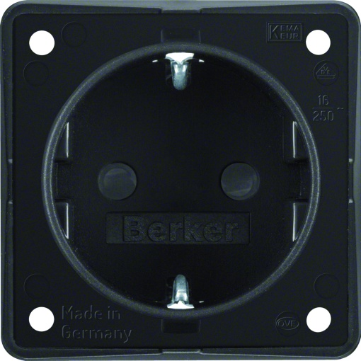 Integro - tomada Schuko obtur, preto mt