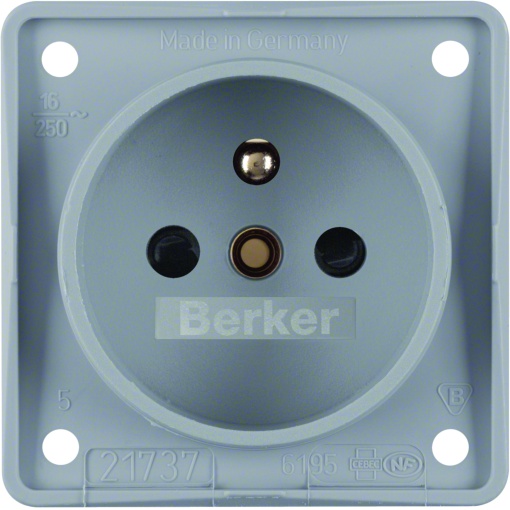 Integro - tomada 2PT FR obtur, cinz mt