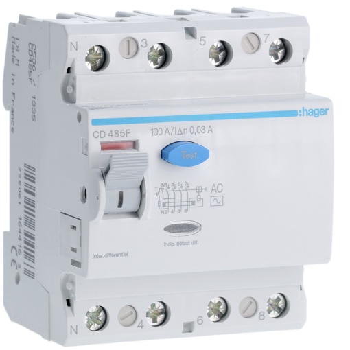 Inter. dif. 4P 100A 30mA tipo AC 4M