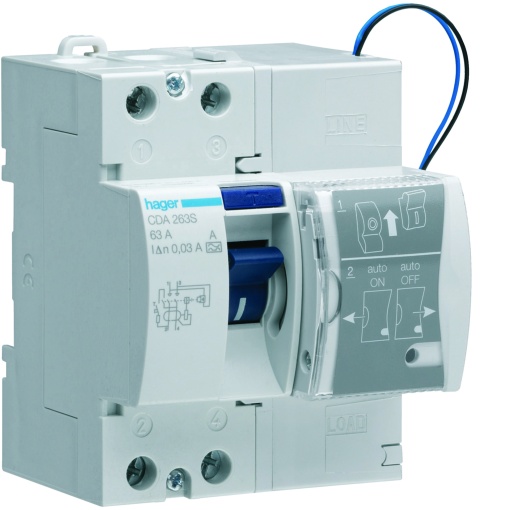 Inter. dif. rearm auto 2P 63A 30mA tipoA