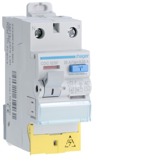 Interruptor diferencial 1PN 25A 30mA AC cbornes des.