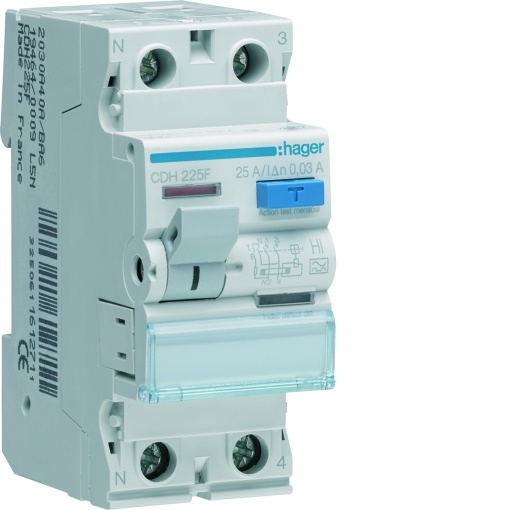 Inter. dif. 2P 25A 30mA tipo HI 2M