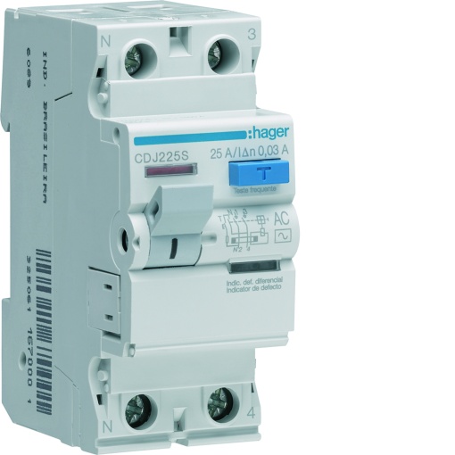 Inter. dif. 4P 25A 30mA tipo A HI 4M