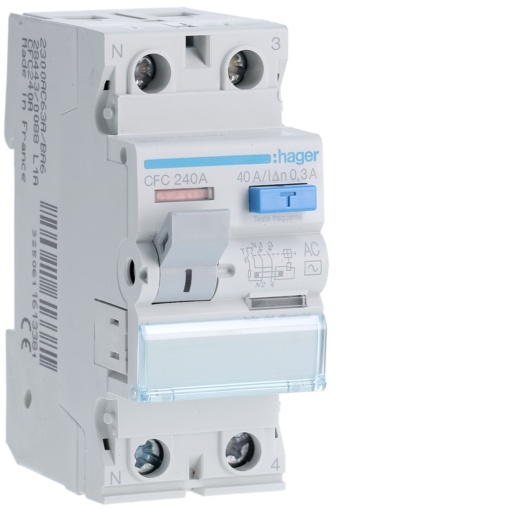 Inter. dif. 2P 40A 300mA tipo AC 2M