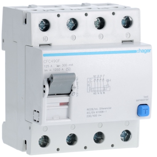 Inter. dif. 4P 125A 300mA tipo AC 4M