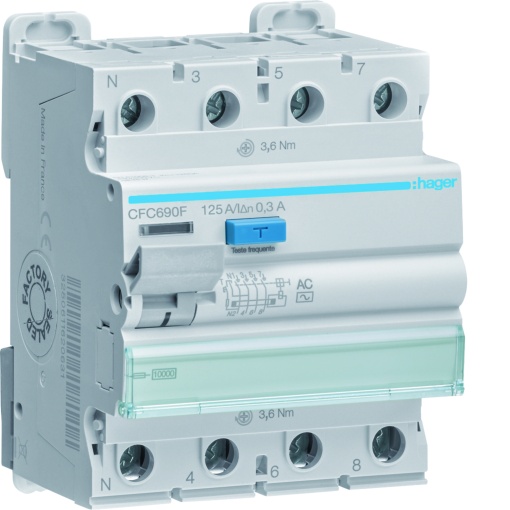 Inter. dif. 3PN 125A 300 mA tipo AC 4M