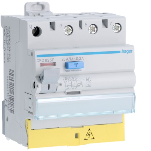 Interruptor diferencial 3PN 25A 300mA AC com bornes des