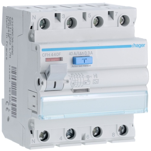 Inter.dif.4P 40A 300mA tipo  A HI 4M