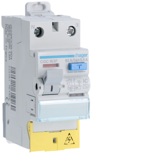 Int. dif. 1PN 63A 500mA AC cbornes des