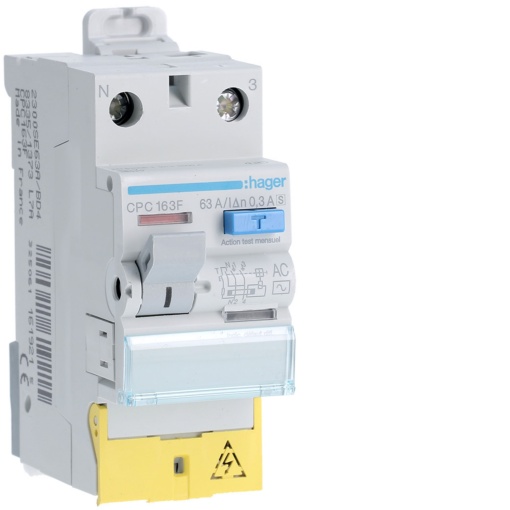 Int.dif 1PN 63A 300mA S AC cbornes des