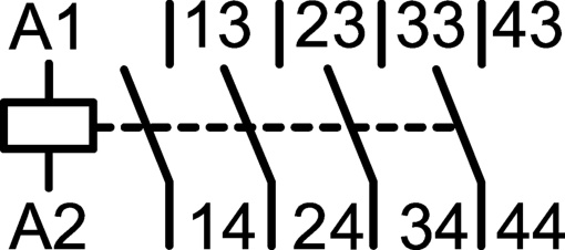 Relé de com. 4NA 24 VDC