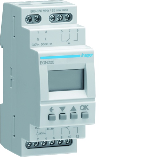 Relógio digital multifuncional para trilho DIN com Bluetooth, 2 canais