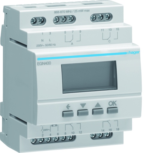 Progr. horário multifunções, 4 canais BT