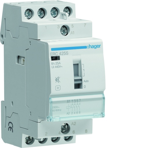 Contactor silencioso manu 25A, 4NA, 230V
