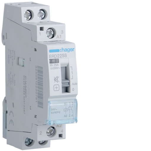 Contactor silencioso manu 25A, 2NA, 24V