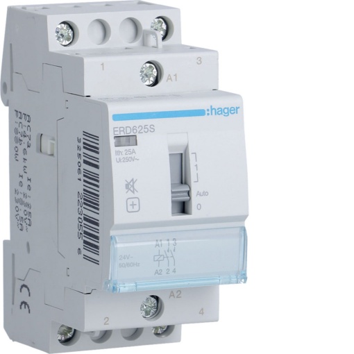 Contactor silenci manu 25A, 2NA, 24V, 2M