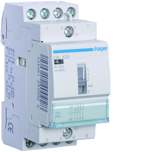 Contactor ccmdo manual 25A, 4NA, 12V 2M