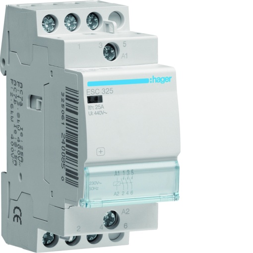 Contactor 25A, 3NA, 230V 2 Módulos