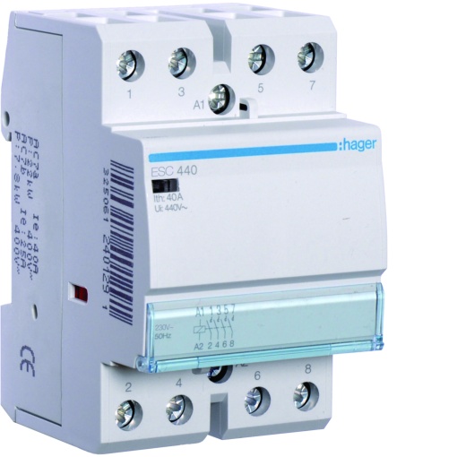 Contator em construção compacta, 40A, 4NA, 230V AC