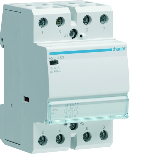 Contator em construção compacta, 63A, 4NA, 230V AC