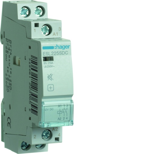 Contactor silencioso 25A, 2NA, 12V DC 1M