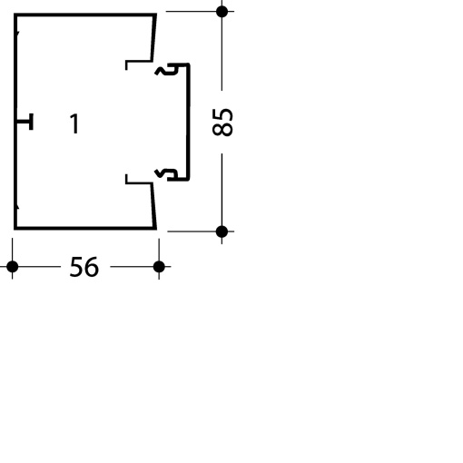 Base GBA 50x85 alumínio