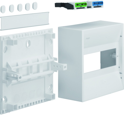 Caixa gamma Mini-caixa de distribuição, 8 PLE, 1xPE, 1xN, IP30