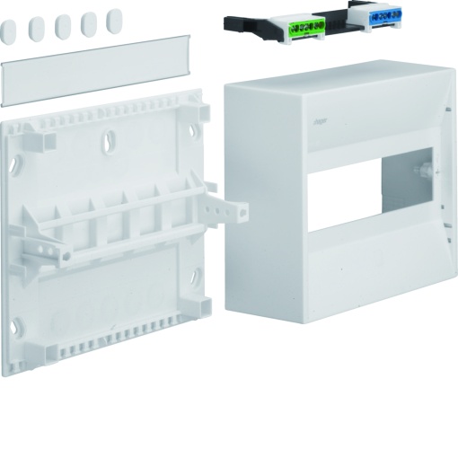 Caixa gamma Mini-caixa de distribuição, 10 PLE, 1xPE, 1xN, IP30