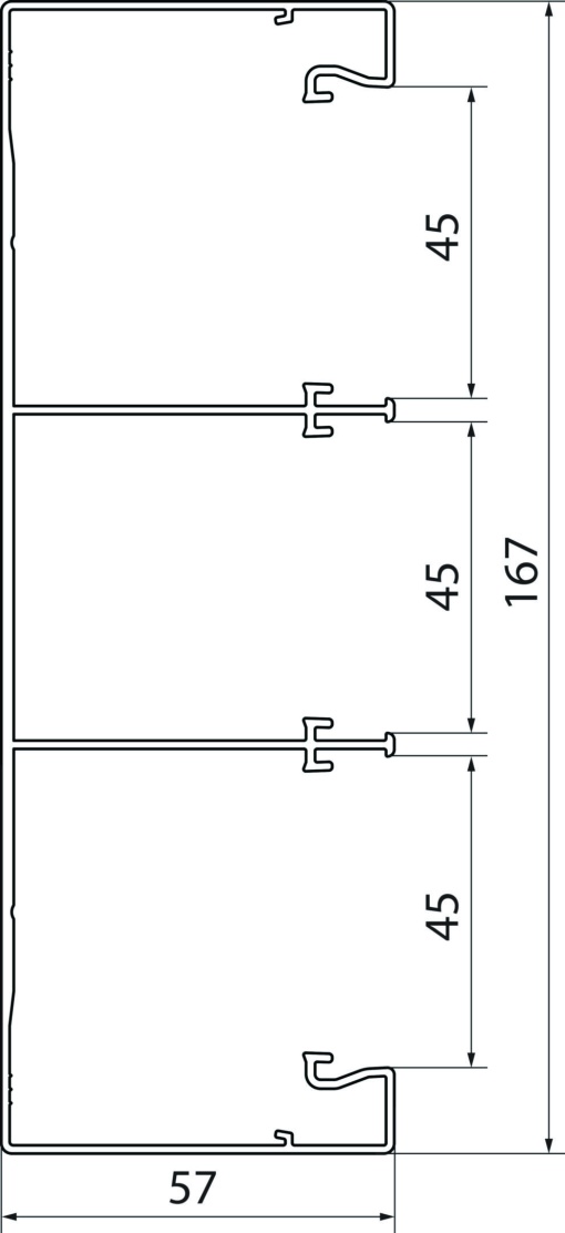 Base GTA45 55x160, alumínio